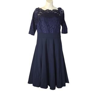 MissMay Retro Gorgeous City Large Dress Knee Length Lace Overlay Cocktail Retro‎